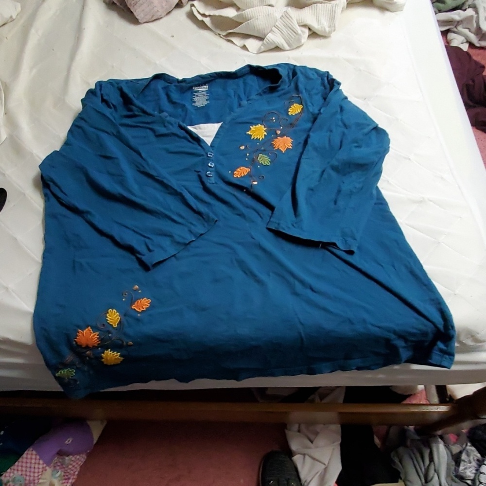 3/4 sleeve top - teal
